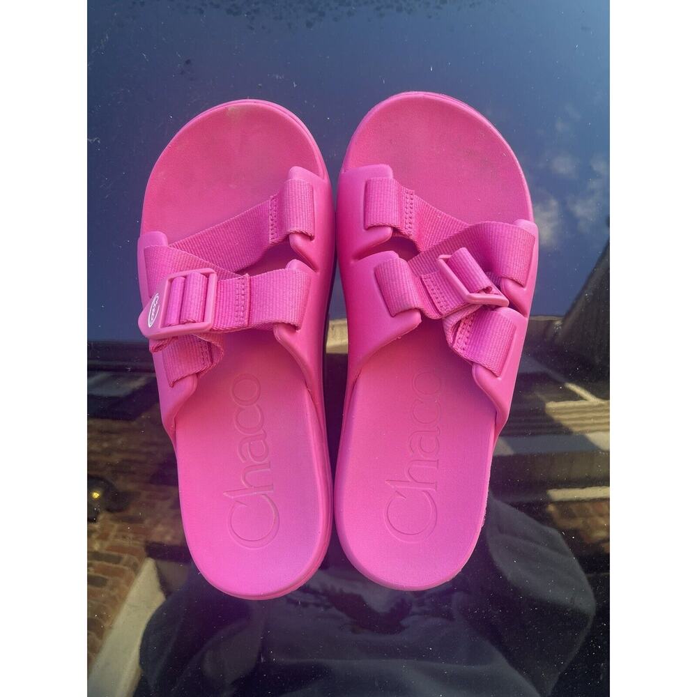 Chaco Women' Chillos Slide Slip-On Sandals in Pink Size 6